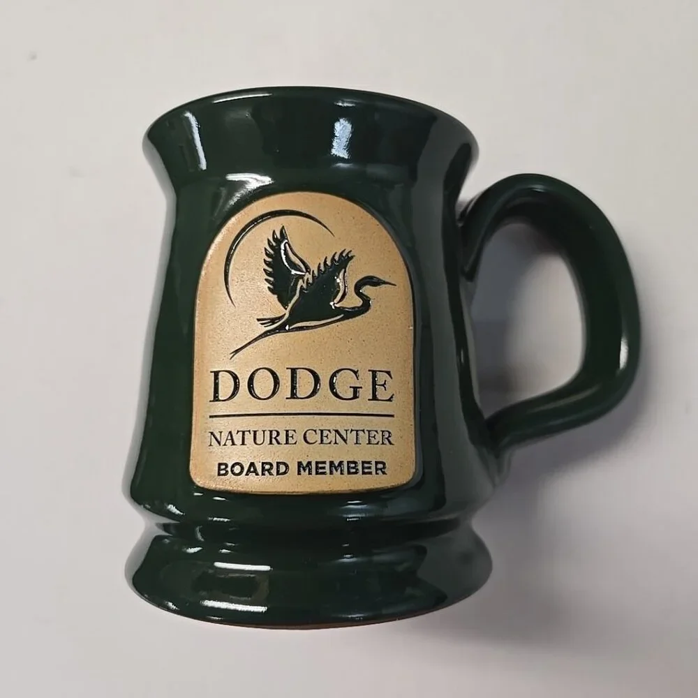 Dodge Nature Center Mug Deneen Handmade Pottery Green Heron Board Member USA